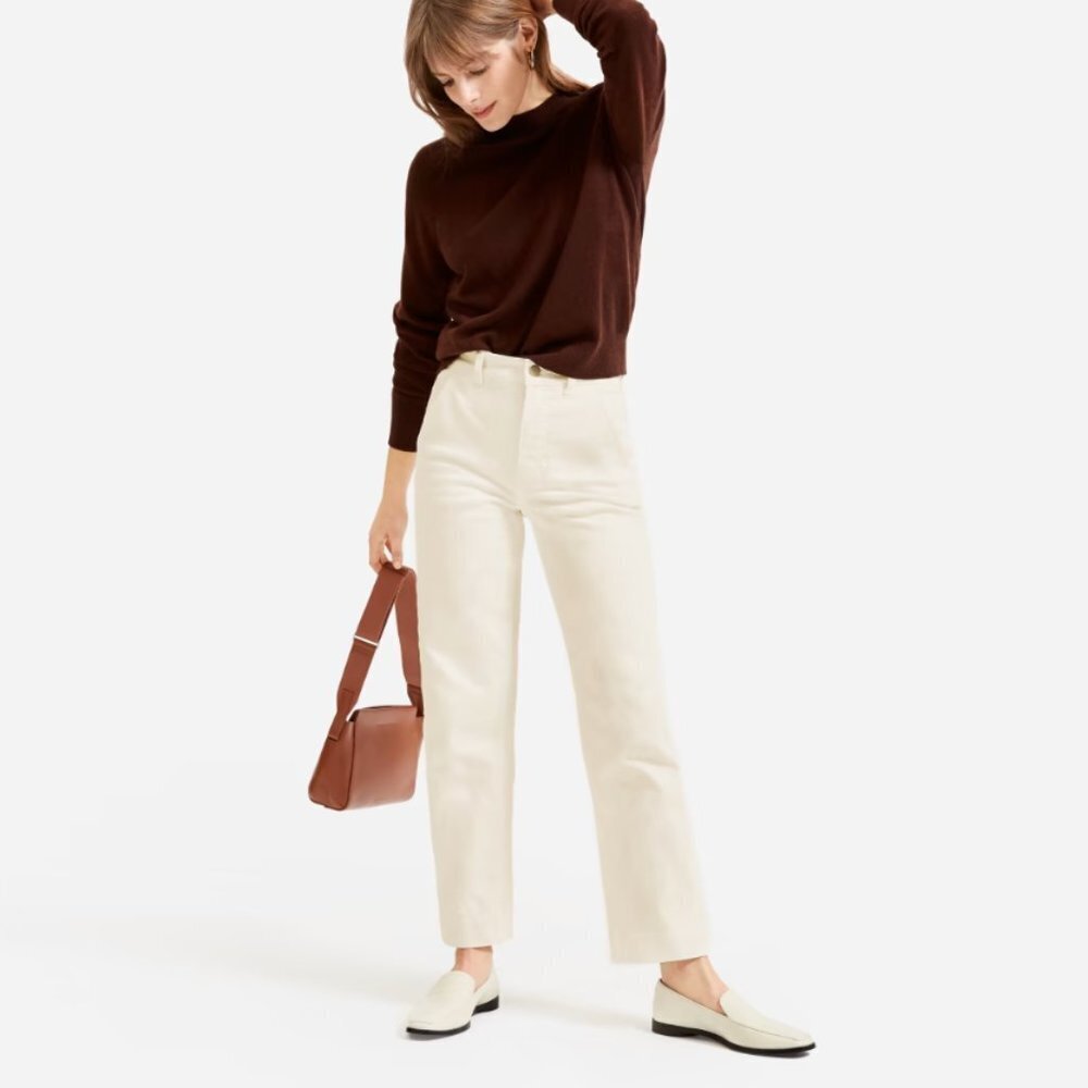 NWT Everlane The Straight-Leg Pant in sandstone size 10